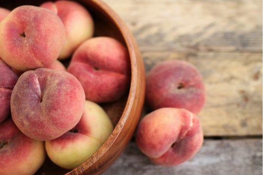 Basket of fresh peaches
